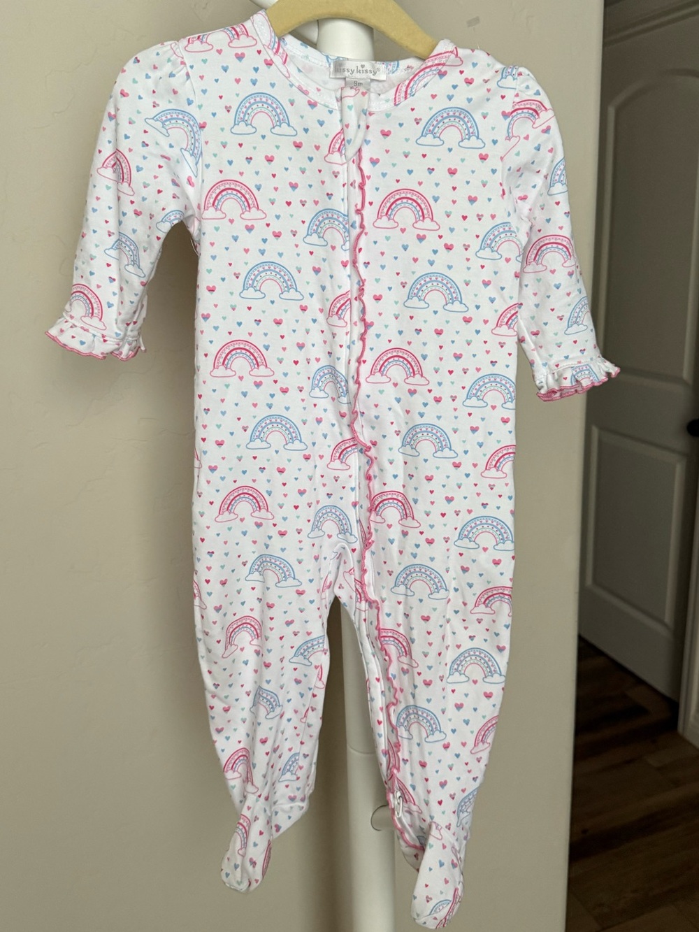 Kissy Kissy Rainbow Joy Zipper Footie Size 9 Months